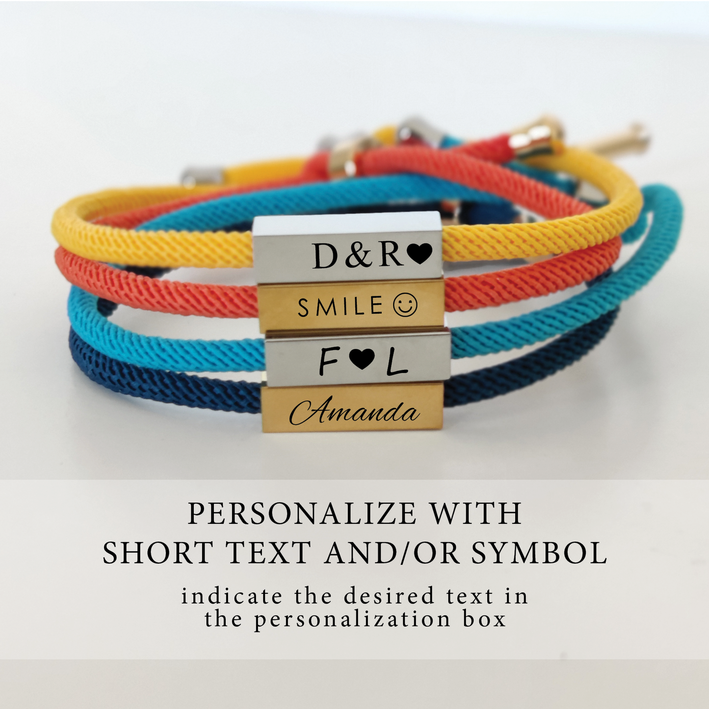 Personalized Bar Bracelet ‖ Gift for Him Her ‖ Adjustable Cord Bracelet ‖ Minimalist Bracelet ‖ Layering Stacking Bracelet ‖ Engraved Bracelet ‖ Custom Engraving