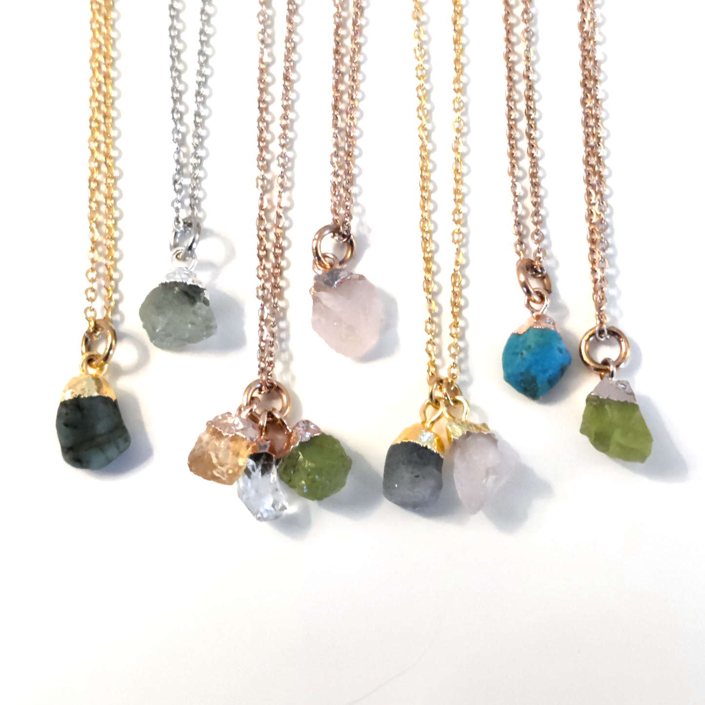 Gemstone Necklace ‖ Gem Necklace ‖ Raw Birthstone Necklace ‖ Birthday Gift for Her ‖ Birthday Necklace ‖ Semiprecious Stone Necklace