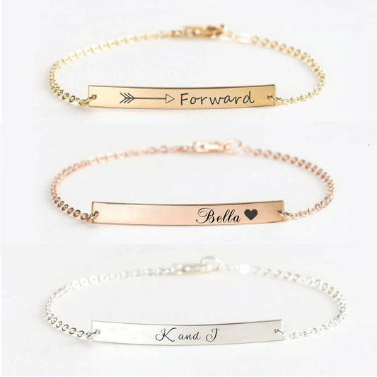Personalized Anklet ‖ Minimalist Anklet ‖ Engraved Anklet ‖ Custom Engraving