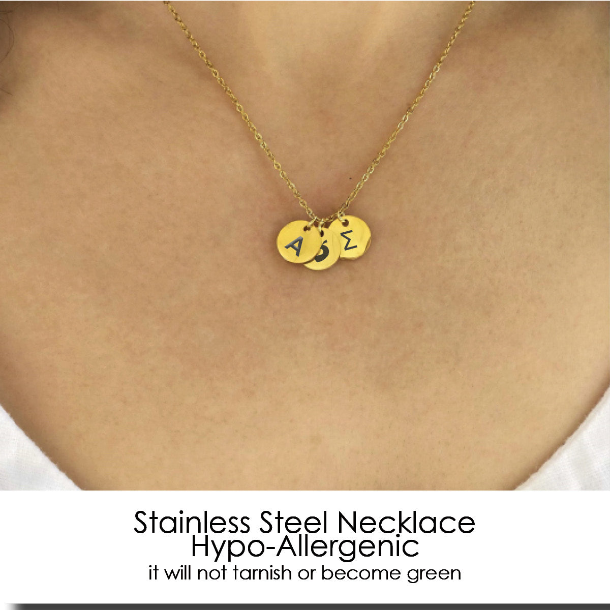 Initial Disc Necklace ‖ Minimalist Necklace ‖ Coin Pendant Necklace ‖ Monogram Necklace