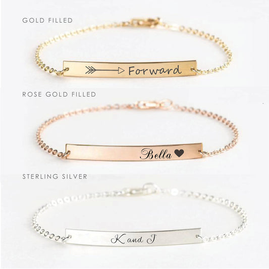 Personalized Anklet ‖ Minimalist Anklet ‖ Engraved Anklet ‖ Custom Engraving
