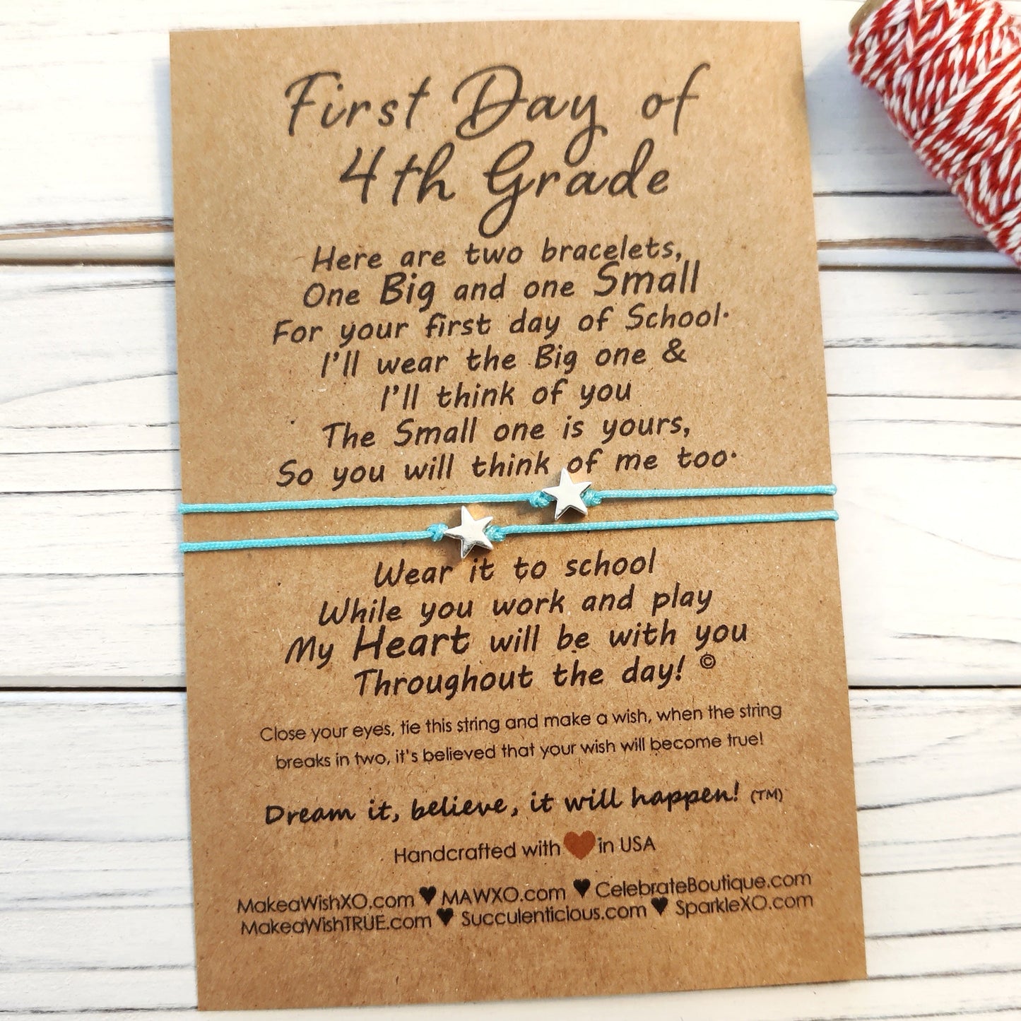 First Day of School Bracelet ‖ First Day of Kindergarten ‖ Back to School Wish Bracelet ‖ Friendship Bracelet with Macrame' Closure