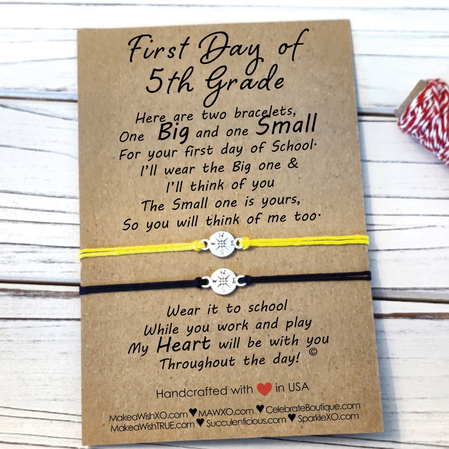 First Day of School Bracelet ‖ First Day of Kindergarten ‖ Back to School Wish Bracelet ‖ Friendship Bracelet with Macrame' Closure