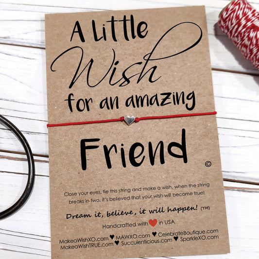 Friend Gifts ‖ A Little Wish for an Amazing Friend ‖ Bracelet & Anklet with Macrame' Closure