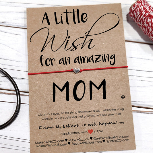 Mom Gifts ‖ A Little Wish for an Amazing Mom ‖ Bracelet & Anklet with Macrame' Closure