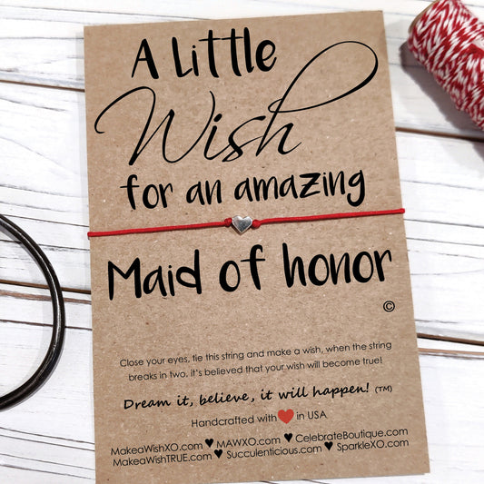 Maid of Honor Gifts ‖ A Little Wish For an Amazing Maid of Honor ‖ Wish Bracelet