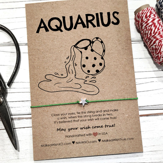 Aquarius Horoscope Friendship Bracelet ‖ Zodiac Birthday Gift