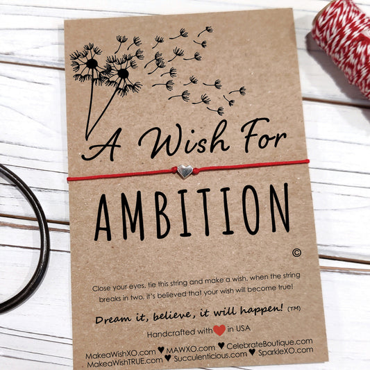 A Wish for Ambition ‖ Motivational Bracelet ‖ Inspirational Wish Bracelet ‖ Friendship Bracelet ‖ Bracelet & Anklet with Macrame' Closure