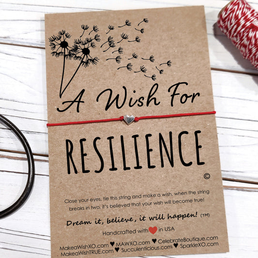 A Wish for Resilience ‖ Mantra Bracelet ‖ Inspirational Wish Bracelet ‖ Friendship Bracelet ‖ Bracelet & Anklet with Macrame' Closure