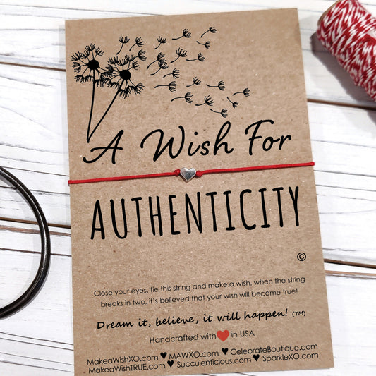 A Wish for Authenticity ‖ Motivational Bracelet ‖ Inspirational Wish Bracelet ‖ Friendship Bracelet ‖ Bracelet & Anklet with Macrame' Closure