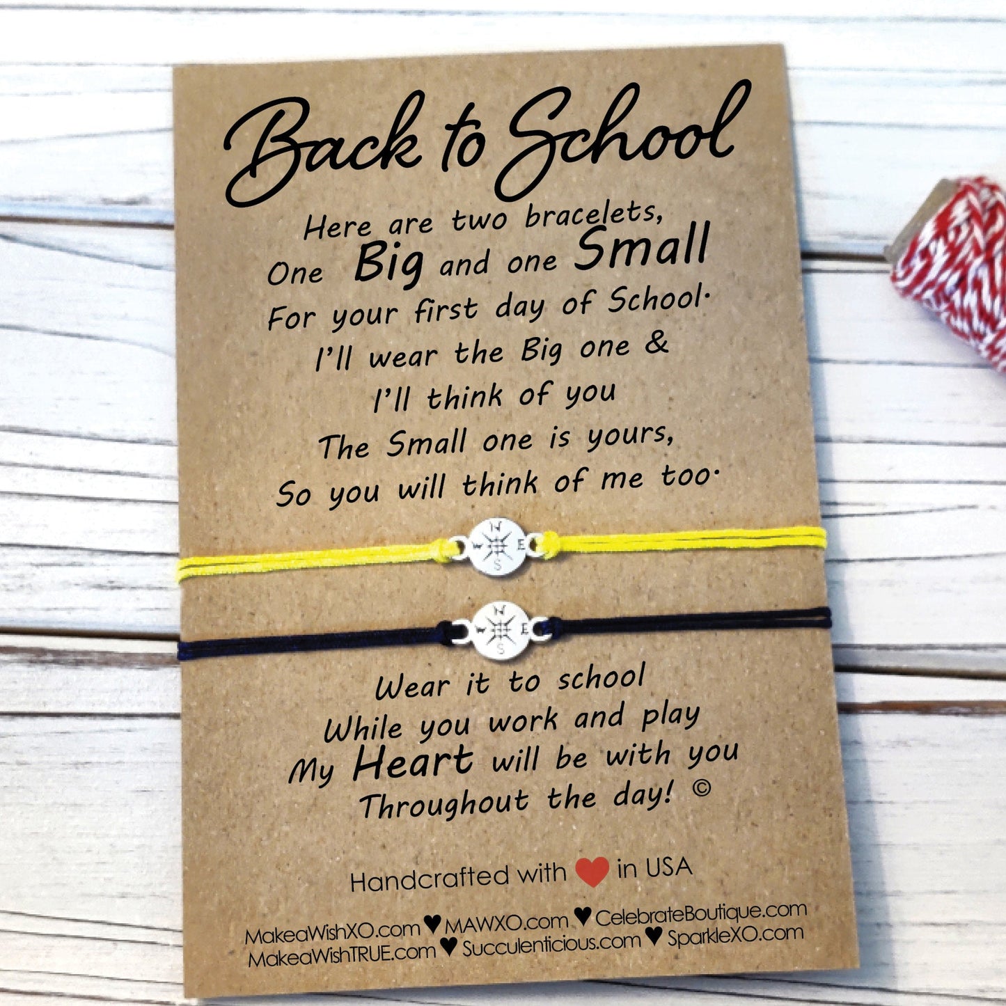 First Day of School Bracelet ‖ First Day of Kindergarten ‖ Back to School Wish Bracelet ‖ Friendship Bracelet with Macrame' Closure