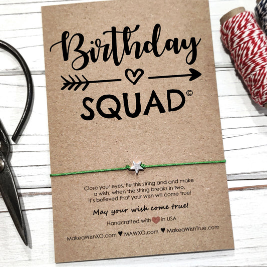 Wish Bracelet Birthday Squad ‖ Friendship Bracelet ‖ Happy Birthday Card
