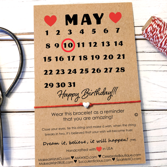 Happy Birthday Card ‖ Birthday Gift ‖ Custom Calendar ‖ Macrame' Bracelet