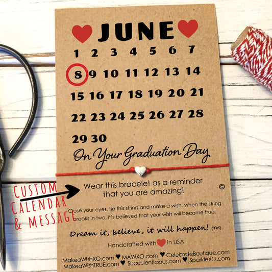 Graduation Card ‖ Graduation Gift ‖ Wish Bracelet ‖ Custom Calendar ‖ Macrame' Bracelet and Anklet