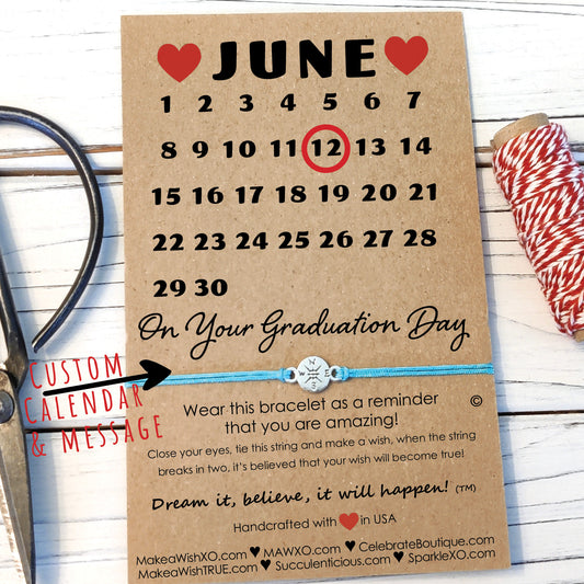 Graduation Card ‖ Graduation Gift ‖ Wish Bracelet ‖ Custom Calendar ‖ Macrame' Bracelet and Anklet
