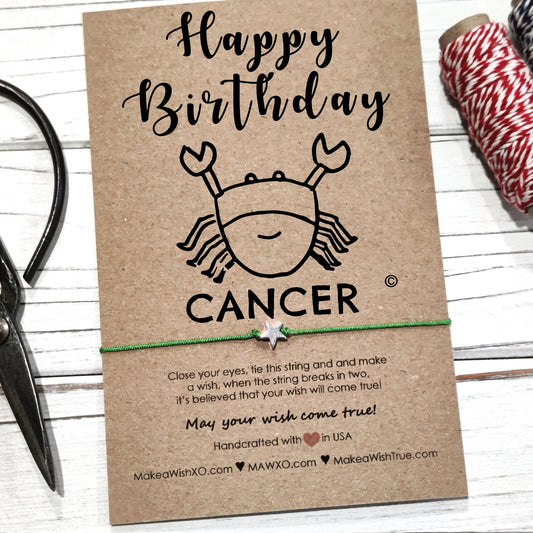 Cancer Horoscope Friendship Bracelet ‖ Zodiac Birthday Gift