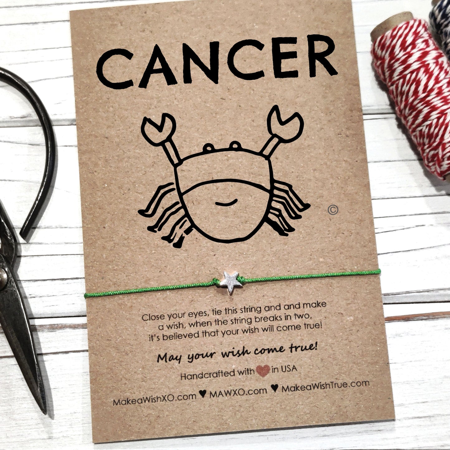 Cancer Horoscope Friendship Bracelet ‖ Zodiac Birthday Gift