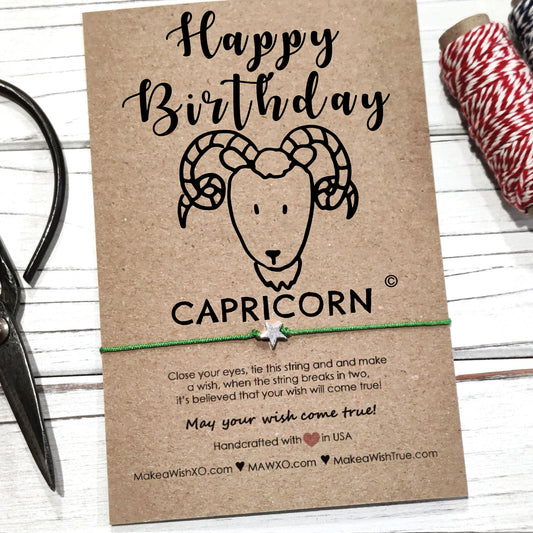 Capricorn Horoscope Friendship Bracelet ‖ Zodiac Birthday Gift