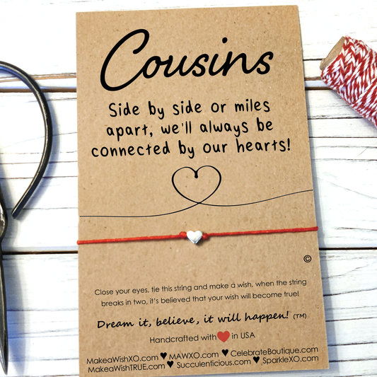 Cousin Gift ‖ Cousin Wish Bracelet ‖ Bracelet & Anklet with Macrame' Closure