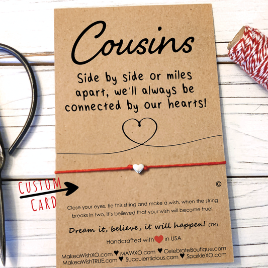 Cousin Gift ‖ Cousin Wish Bracelet ‖ Bracelet & Anklet with Macrame' Closure