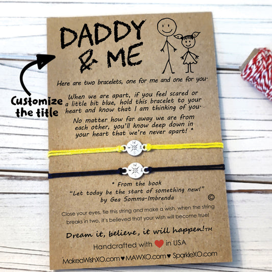 Daddy and Me Bracelet ‖ Family Stick Figures ‖ Wish Bracelet ‖ Friendship Bracelet ‖ Bracelet & Anklet with Macrame' Closure