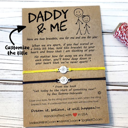Daddy and Me Bracelet ‖ Family Stick Figures ‖ Wish Bracelet ‖ Friendship Bracelet ‖ Bracelet & Anklet with Macrame' Closure