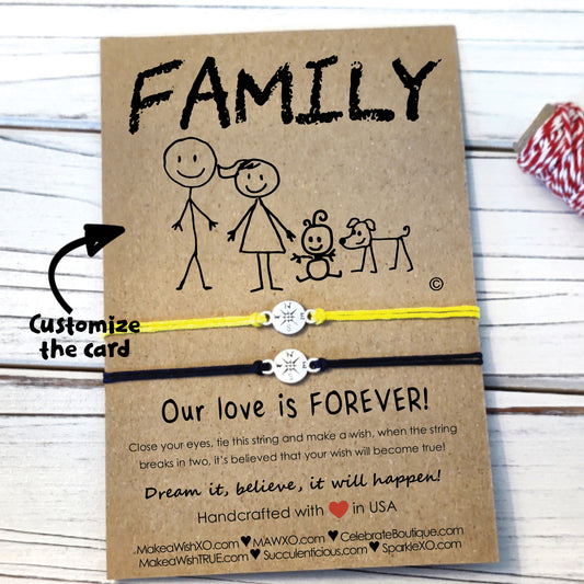 Family Bracelet ‖ Family Stick Figures ‖ Wish Bracelet ‖ Friendship Bracelet ‖ Bracelet & Anklet with Macrame' Closure