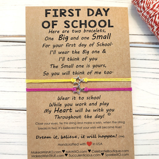First Day of School Bracelet ‖ First Day of Kindergarten ‖ Back to School Wish Bracelet ‖ Friendship Bracelet with Macrame' Closure