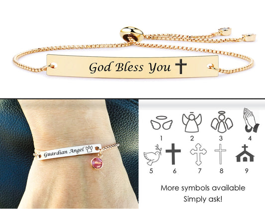 Communion Gift ‖ Religious Bracelet ‖ Personalized Bar Bracelet ‖ Minimalist Bracelet ‖ Layering Stacking Bracelet ‖ Engraved Bracelet ‖ Custom Engraving ‖ Gift for Her