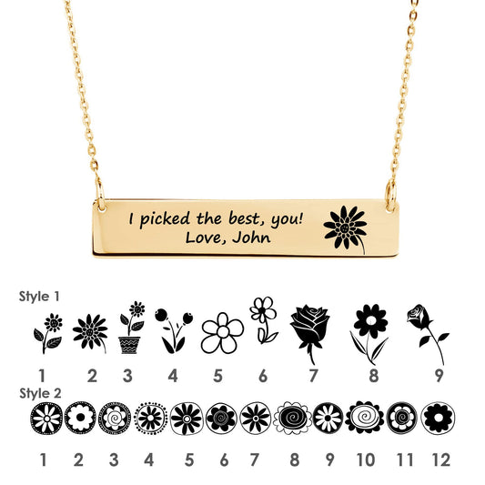 Anniversary Necklace ‖ Flower Necklace ‖ Birth flower Necklace