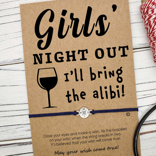 Girls Night Out ‖ I'll Bring the Alibi ‖ Friend Wish Bracelet ‖ Friendship Bracelet ‖ Bracelet & Anklet with Macrame' Closure