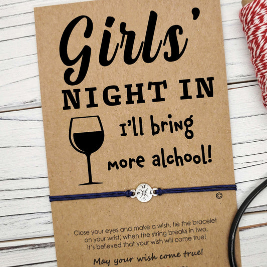 Girls Night In ‖ I'll Bring More Alcohol ‖ Friend Wish Bracelet ‖ Friendship Bracelet ‖ Bracelet & Anklet with Macrame' Closure