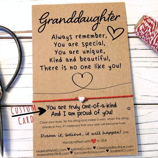 Granddaughter Gift ‖ Granddaughter Wish Bracelet ‖ Friendship Bracelet ‖ Bracelet & Anklet with Macrame' Closure