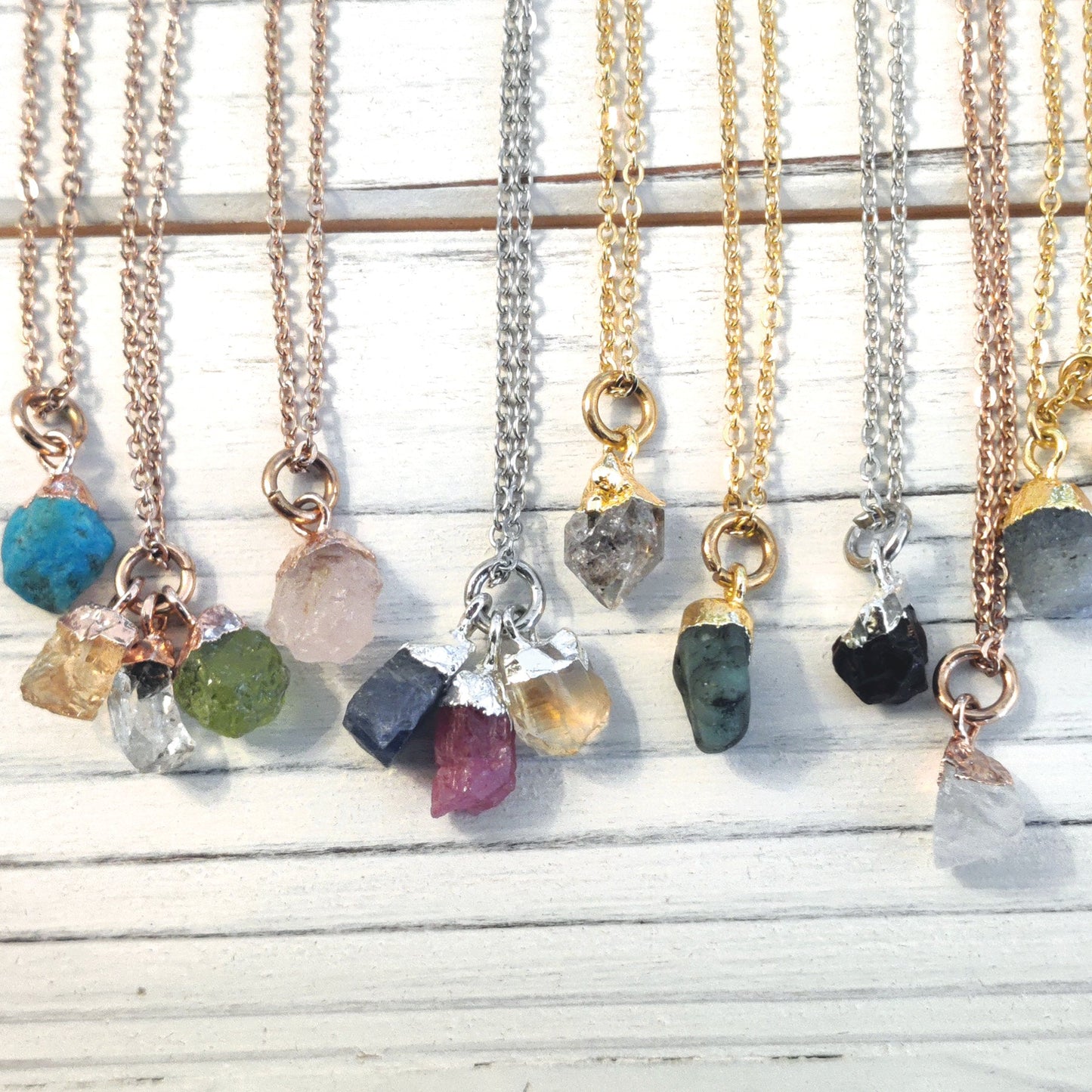 Gemstone Necklace ‖ Gem Necklace ‖ Raw Birthstone Necklace ‖ Birthday Gift for Her ‖ Birthday Necklace ‖ Semiprecious Stone Necklace