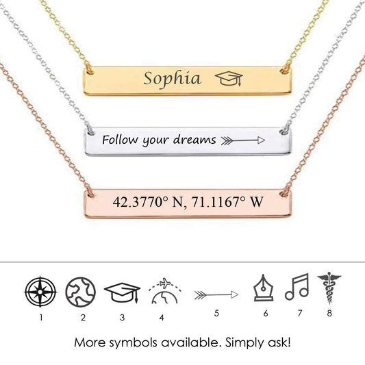 Graduation Gift ‖ Personalized Necklace For Graduate ‖ Engraved Graduation Necklace
