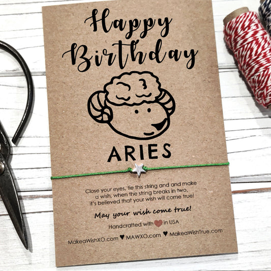 Aries Horoscope Friendship Bracelet ‖ Zodiac Birthday Gift