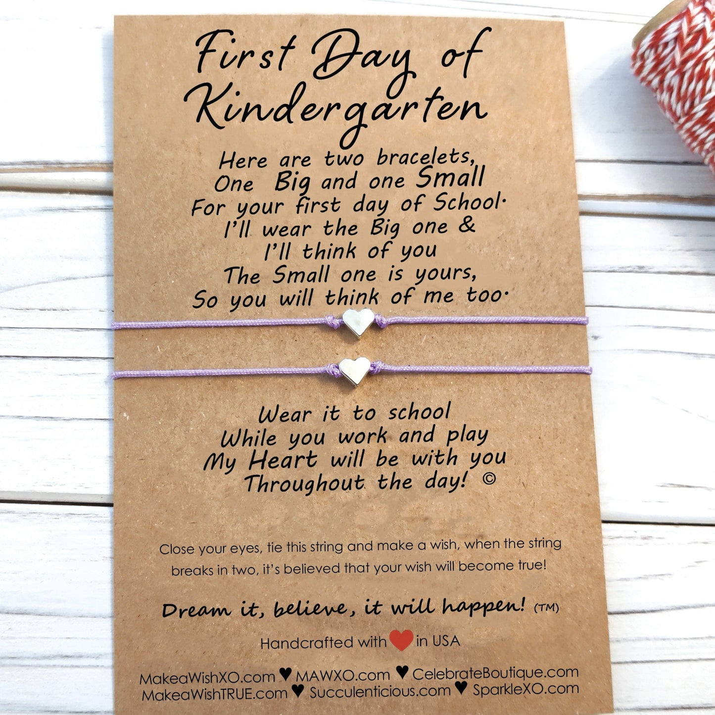 First Day of School Bracelet ‖ First Day of Kindergarten ‖ Back to School Wish Bracelet ‖ Friendship Bracelet with Macrame' Closure
