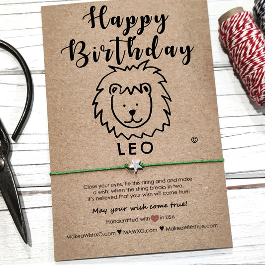 Leo Horoscope Friendship Bracelet ‖ Zodiac Birthday Gift
