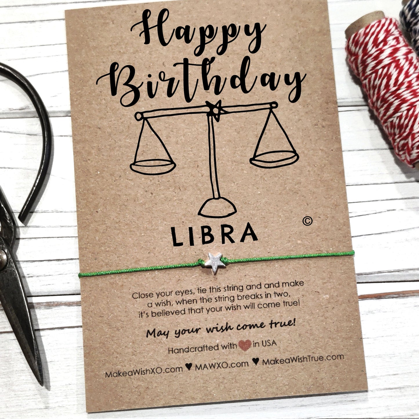 Libra Horoscope Friendship Bracelet ‖ Zodiac Birthday Gift