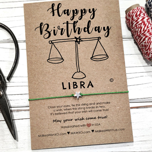 Libra Horoscope Friendship Bracelet ‖ Zodiac Birthday Gift