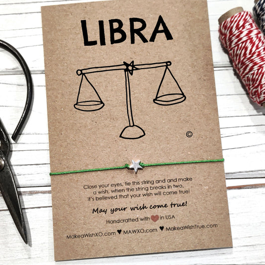 Libra Horoscope Friendship Bracelet ‖ Zodiac Birthday Gift