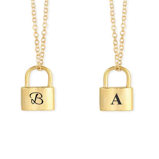 Personalized Padlock Necklace ‖ Initial Lock Pendant Necklace With Gem Necklace ‖ Birthstone Necklace for Women ‖ Personalized Padlock Necklace