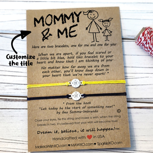 Mommy and Me Bracelet ‖ Family Stick Figures ‖ Wish Bracelet ‖ Friendship Bracelet ‖ Bracelet & Anklet with Macrame' Closure