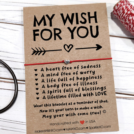 My Wish For You ‖ Motivational Bracelet ‖ Inspirational Wish Bracelet ‖ Friendship Bracelet ‖ Bracelet & Anklet with Macrame' Closure