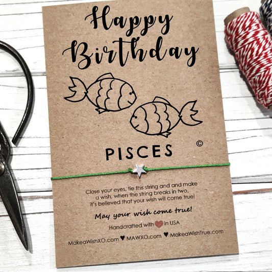Pisces Horoscope Friendship Bracelet ‖ Zodiac Birthday Gift