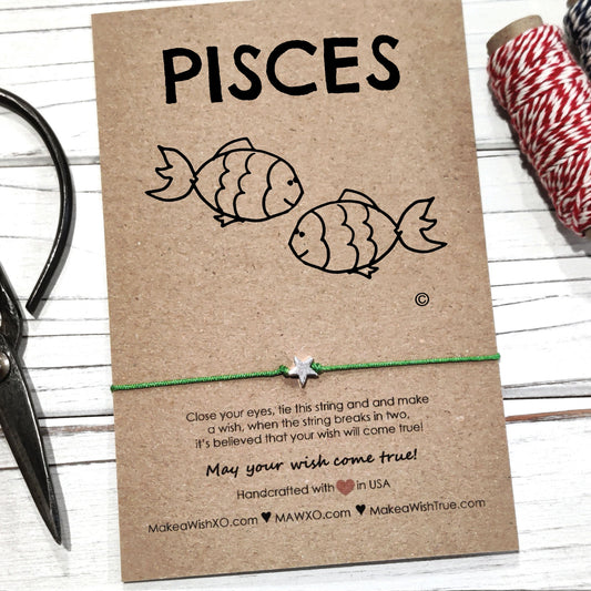 Pisces Horoscope Friendship Bracelet ‖ Zodiac Birthday Gift