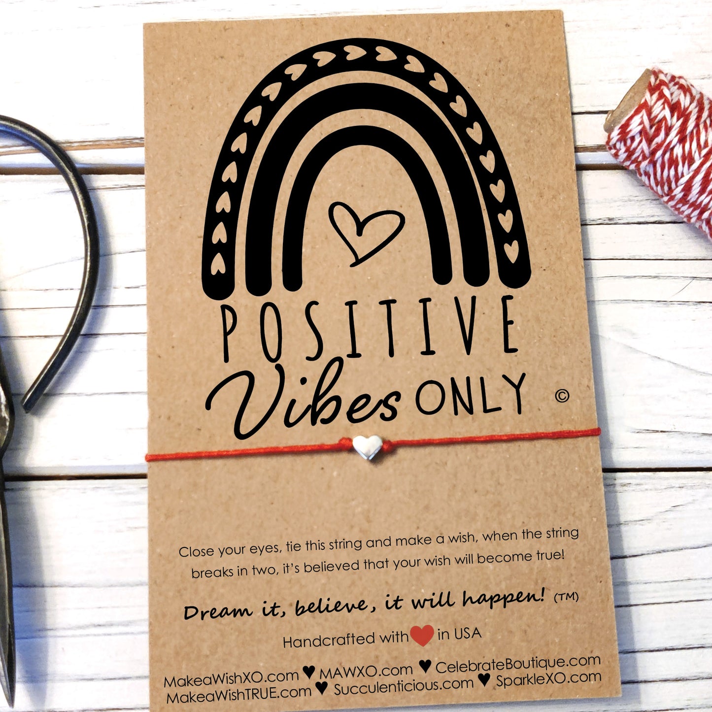 Positive Vibes Only ‖ Motivational Bracelet ‖ Inspirational Wish Bracelet ‖ Friendship Bracelet ‖ Bracelet & Anklet with Macrame' Closure