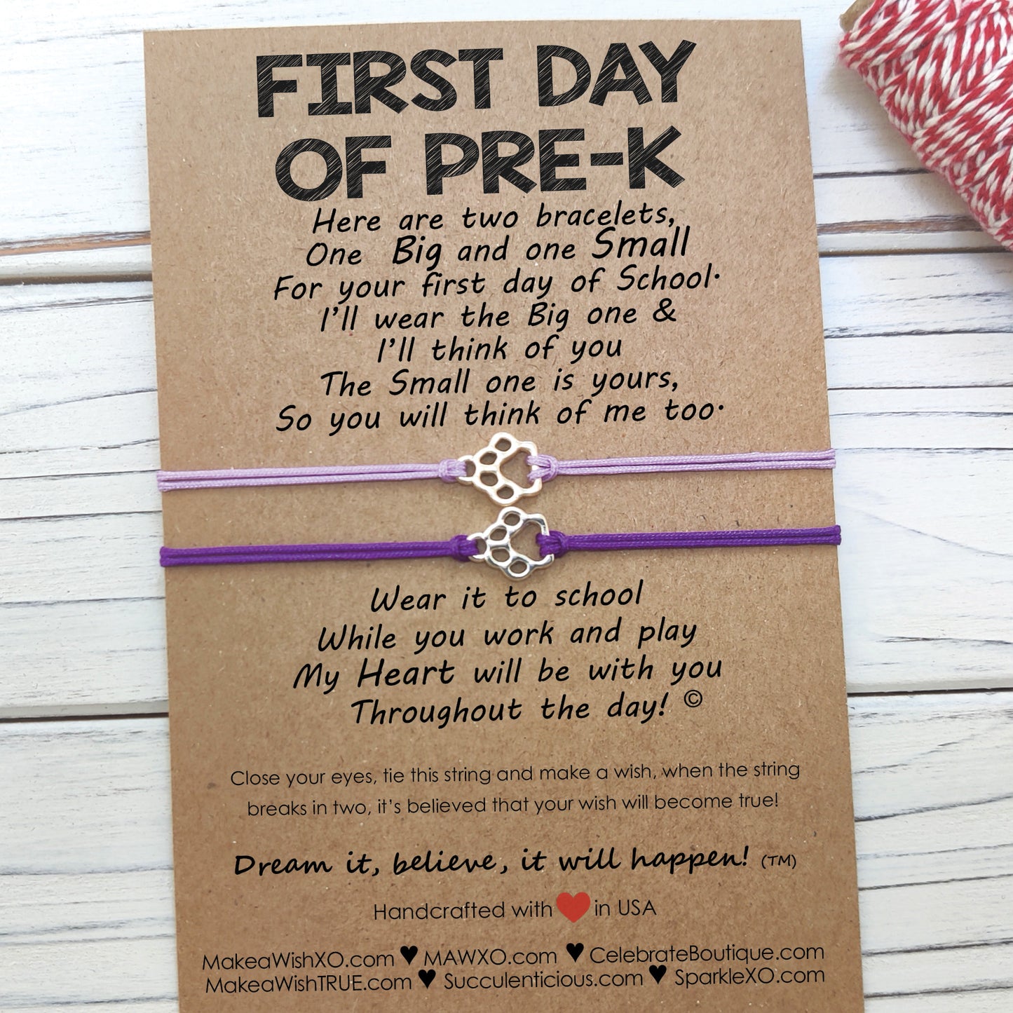 Kindergarten Bracelet ‖ First Day of School ‖ Back to School Wish Bracelet ‖ Friendship Bracelet with Macrame' Closure