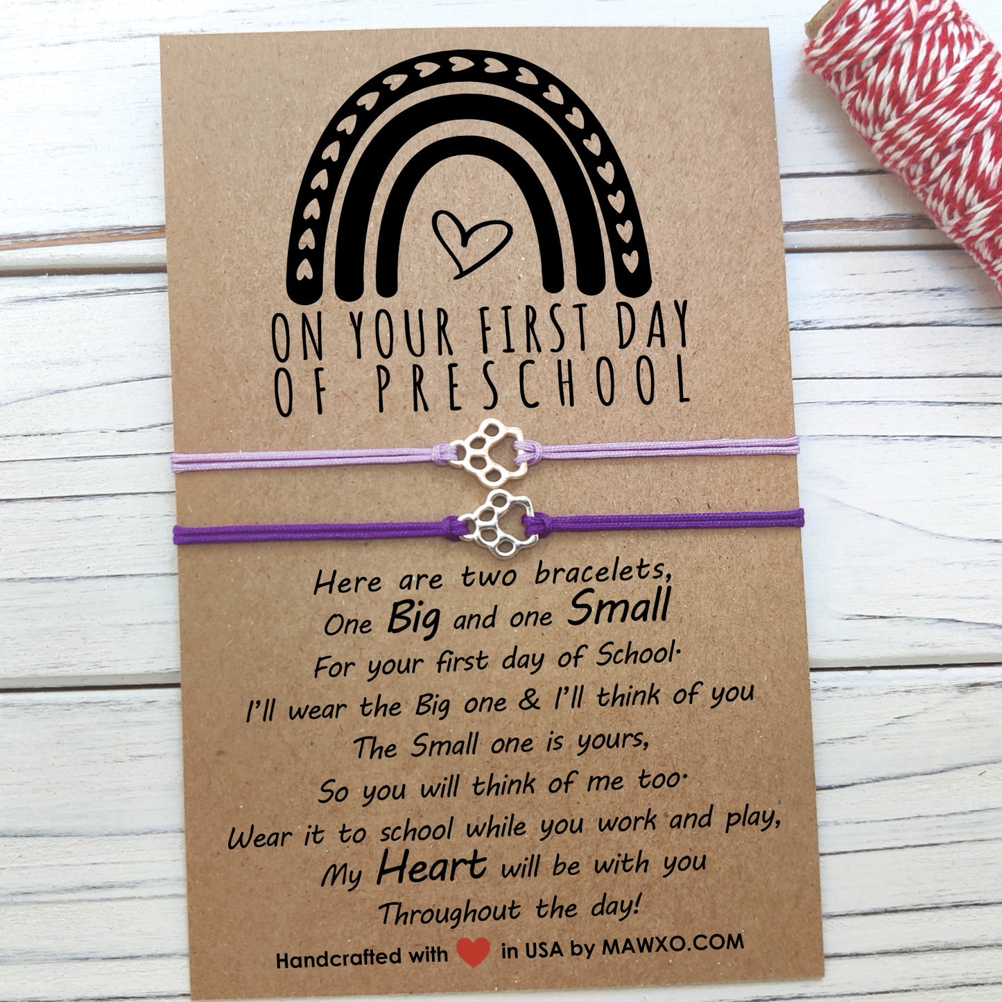 First Day of Preschool Bracelet ‖ First Day of Kindergarten Bracelet ‖ Any School Grade Macrame' Bracelet