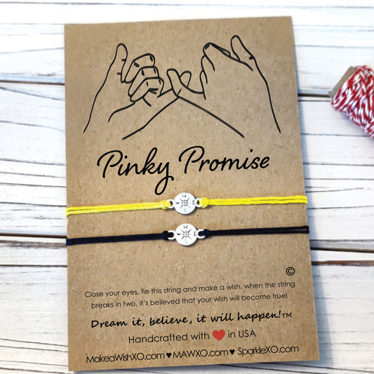 Pinky Promise ‖ Wish Bracelet ‖ Friendship Bracelet ‖ Bracelet & Anklet with Macrame' Closure